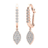 Marquise Diamond Dangle Earrings Dainty Drop Style 14K Gold 0.70 ct-G,SI - Rose Gold