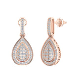 Statement Diamond Drop Earrings Luscious Pear Drop 18K Gold (G,VS) - Rose Gold