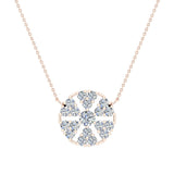 Petals of a Flower Cluster Diamond Pendant in 14K Gold (G,SI) - Rose Gold