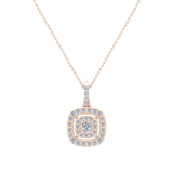 Cushion Twining Dainty Charm Necklace 18K Gold 0.41 Ct-G,VS - Rose Gold