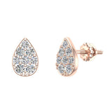 Pear Cluster Diamond Stud Earrings 0.46 ct 18K Gold-G,VS - Rose Gold