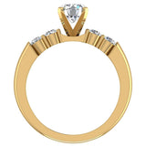 Diamond Engagement Ring Shoulder Accent Diamonds 14K Gold-G,VS2 - Yellow Gold