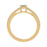 Classic Style Petite Princess Cut Diamond Promise Ring 14K Gold-G,SI - Yellow Gold