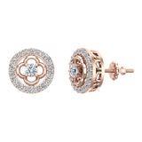 14K  Gold Diamond Stud Earrings Round Shape 0.67 carat-I,I1 - Rose Gold