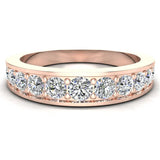 Riviera Diamond Wedding Band for Women 0.80 carat 14K Gold-I,I1 - Rose Gold