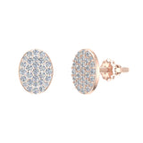 Oval Cluster Diamond Earrings 0.50 ct 18K Gold-G,VS - Rose Gold