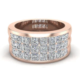 Luminous Princess Halfway Diamond Wedding Band 2.40 ct 18K Gold-G,SI - Rose Gold