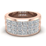 Luminous Princess Halfway Diamond Wedding Band 2.40 ct 14K Gold-G,I1 - Rose Gold
