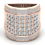 4.32 Ct Crossover Diamond Dome Ring 14K Gold (I,I1) - Rose Gold