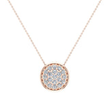 14K Gold Necklace Button Dainty Button Style Pendant 0.50 ctw-L,I2 - Rose Gold