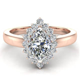 April Birthstone Classic Marquise Diamond Ring 14K Gold-I,I1 - Rose Gold