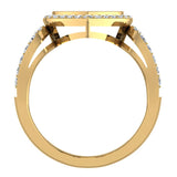 1.00 Ct Diamond Heart Promise Ring 18K Gold (G,VS) - Yellow Gold