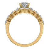 Princess Cut 2.07 Ct Shared-Prong Band Wedding Bridal Ring Set 14K Gold-G,SI - Yellow Gold