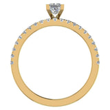 Petite Wedding Rings Princess Cut Bridal Set 14K Gold 0.90 ct-I,I1 - Yellow Gold