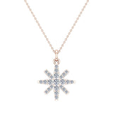 Starburst Charm Necklace Dainty 18K Gold 0.24 ctw (G,SI) - Rose Gold