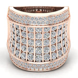 4.32 Ct Crossover Diamond Dome Ring 14K Gold (G,SI) - Rose Gold