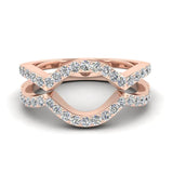 0.45 Ct Diamond Wedding Bands matching Criss Cross Intertwined Ring G,I1 - Rose Gold