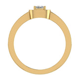 Princess Diamond Ring Promise Style Petite Cushion Halo 14K Gold-G,SI - Yellow Gold