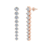 Bridal Journey Style Diamond Chandelier Earrings 14K Gold 3.52 ct-G,SI - Rose Gold