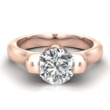 Classic Round Solitaire Diamond Engagement Ring 1.00 ctw 14K Gold-G,I1 - Rose Gold