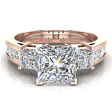 Past Present Future Princess Cut Engagement Ring 1.81 ct 14K Gold-G,I1 - Rose Gold