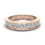 0.87 ct Diamond Tapering Shank Eternity Band Wedding Ring 18K Gold-G,SI - Rose Gold