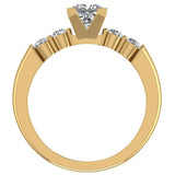 Princess  Diamond Engagement Ring for Women 5-stone Ring 14K Gold-I,I1 - Yellow Gold