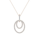 Entwined Circles Dangling Diamond Pendant in 14K Gold (I,I1) - Rose Gold