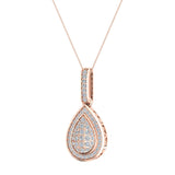 1.00 ct tw Pear Drop-Shape Diamond Necklace 18K Gold-G,VS - Rose Gold
