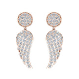 Fashion Statement Diamond Drop Earrings Intriguing Angel Wing 14K Gold-I,I1 - Rose Gold