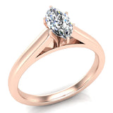 Marquise Cut Earth-mined Diamond Engagement Ring 14k Gold (G,I1) - Rose Gold