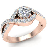 Diamond Engagement Ring 14k Gold 0.80 ct tw (I,I1) - Rose Gold