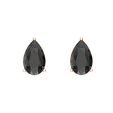 Diamond Stud Earrings Pear Black Diamond Studs 2.00 ct 14K Gold - Rose Gold