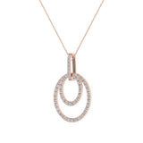 Entwined Circles Dangling Diamond Pendant in 14K Gold (LM,I2) - Rose Gold