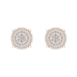 Diamond Cluster Earrings Round Cut Diamond Studs 14K Gold 0.50 ct-G,SI - Rose Gold