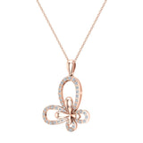 0.51 ct tw Butterfly Diamond Necklace 14K Gold (I,I1) - Rose Gold