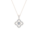 Floral Pattern Diamond Necklace 14K Gold-L,I2 - Rose Gold