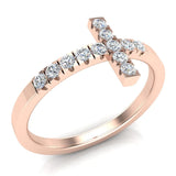 0.25 Ct Sideways Cross Diamond Ring 18k Gold (G,VS) - Rose Gold