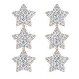 Star Diamond Cluster Chandelier Earrings Waterfall Style 14K Gold-I,I1 - Rose Gold