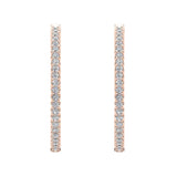 Exquisite 34mm Inside Out Diamond Hoop Earrings 1.80 Ctw 14K Gold-SI - Rose Gold