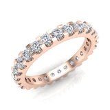 Diamond 2.25 mm Stackable Eternity Band 18K Gold Size 4.5-G,VS - Rose Gold