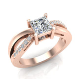 Infinity Shank Promise Diamond Ring 14K Gold 0.47 Ctw (G,SI) - Rose Gold