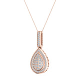 1.00 ct tw Pear Drop-Shape Diamond Necklace 14K Gold-G,SI - Rose Gold