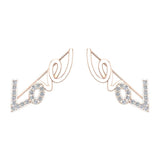 0.50 Ct Love vines Ear Climbers Earrings 18k Gold-G,VS - Rose Gold