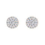 Round Cluster Diamond Earrings 0.47 ct 18K Gold-G,VS - Rose Gold