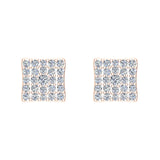 Sharp & Edgy Square illusion plate Stud Earrings 0.48 ct 18K Gold-G,VS - Rose Gold
