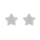 Star Shape Diamond Cluster Stud Earrings 0.50 ct 14K Gold-G,SI - Rose Gold