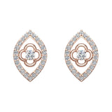0.77 ctw Diamond Marquise Shape Earrings in 18K Gold (G,VS) - Rose Gold