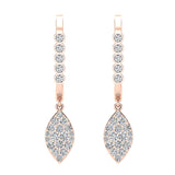 Marquise Diamond Dangle Earrings Dainty Drop Style 14K Gold 0.70 ct-I,I1 - Rose Gold