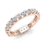 Diamond 2.25 mm Stackable Eternity Band 14K Gold Size 8-G,SI - Rose Gold